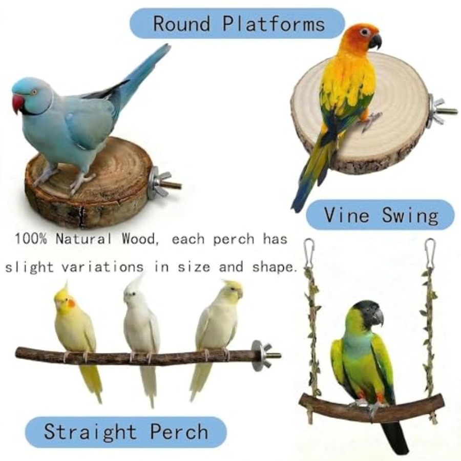 8PCS natural wood bird perches - огляд і ціна Health & Wellness Retailers